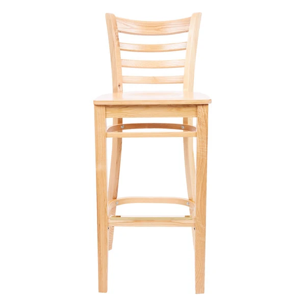 Brand new 🎁 Lancaster Table & Seating Natural Finish Wooden Ladder Back Bar Height Chair 🔔 - Image 4