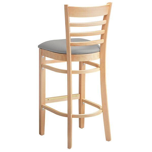 Lancaster Table & Seating Natural Finish Wooden Ladder Back Bar Height Chair with Light Gray Padded Seat Best Pirce ???? Lancaster Table & Seating Natural Finish Wooden Ladder Back Bar Height Chair With Light Gray Padded Seat ⭐ -Lancaster Shop unnamed file 1446