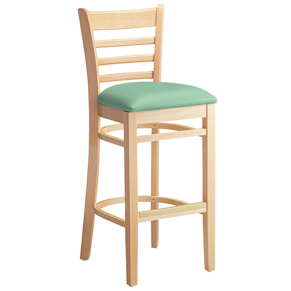 Lancaster Table & Seating Natural Finish Wooden Ladder Back Bar Height Chair with Seafoam Padded Seat Flash Sale ???? Lancaster Table & Seating Natural Finish Wooden Ladder Back Bar Height Chair With Seafoam Padded Seat ???? -Lancaster Shop unnamed file 1449