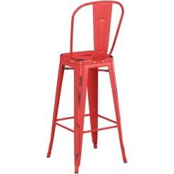Budget ???? LT&S Alloy Series Lancaster Table & Seating Alloy Series Distressed Red Metal Indoor / Outdoor Industrial Cafe Barstool With Vertical Slat Back And Drain Hole Seat ???? -Lancaster Shop unnamed file 145