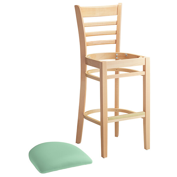Lancaster Table & Seating Natural Finish Wooden Ladder Back Bar Height Chair with Seafoam Padded Seat Flash Sale ???? Lancaster Table & Seating Natural Finish Wooden Ladder Back Bar Height Chair With Seafoam Padded Seat ???? -Lancaster Shop unnamed file 1451