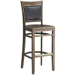 Deals 💯 Lancaster Table & Seating Sofia Vintage Finish Upholstered Back Bar Height Chair With Vintage Wood Seat 🤩