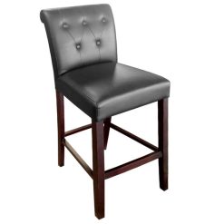 Brand new ⌛ Holland Bar Stool 320030ESBLKVINYL Arie Espresso Wood Bar Height Stool With Back And Black Vinyl Seat ????