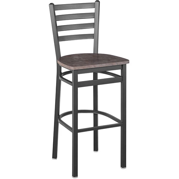 Coupon ๐ BFM Seating Lima Sand Black Steel Ladder Back Barstool With Relic Rustic Copper Seat ๐
