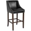 Flash Sale ???? Flash Furniture CH-182020-30-BK-GG Carmel Series Black Leather Bar Stool With Walnut Frame And Nail Trim Accent ???? -Lancaster Shop unnamed file 1475