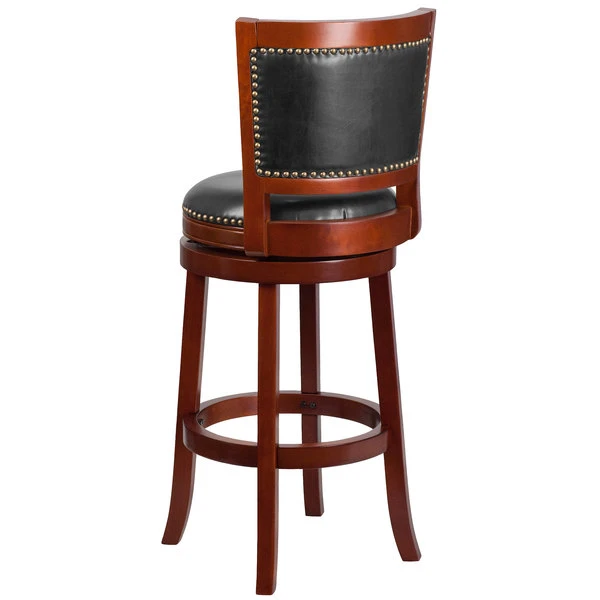 Buy 😍 Flash Furniture TA-355530-DC-GG Dark Cherry Wood Bar Height Panel Back Stool With Walnut Leather Swivel Seat ⌛ - Image 2