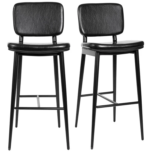 Flash Sale ✨ Flash Furniture Kenzie Black LeatherSoft Mid-Back Barstool - 2/Pack 🎉
