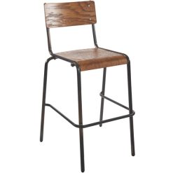 Best Pirce ???? BFM Seating JS55BASH-AARU Nash Stackable Barstool With Distressed Steel Frame And Autumn Ash Veneer Wood Seat And Back ⭐