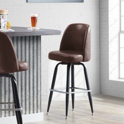 Hot Sale ???? Lancaster Table & Seating Dark Brown Barstool With 18" Wide Bucket Seat ????