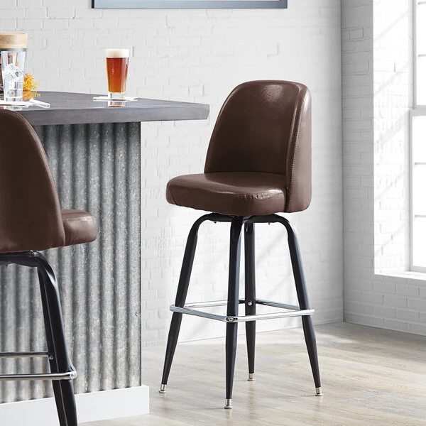 Hot Sale ๐ฅ Lancaster Table & Seating Dark Brown Barstool With 18" Wide Bucket Seat ๐งจ