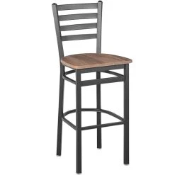 Cheapest 😀 BFM Seating Lima Sand Black Steel Ladder Back Barstool With Relic Knotty Pine Seat 😀