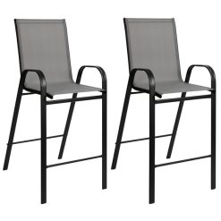 Top 10 ???? Flash Furniture Brazos Series Gray Stackable Outdoor Flex Comfort Barstool With Steel Frame - 2/Pack ????
