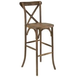 Discount 😀 Flash Furniture XA-X-BAR-GO-GG Hercules Dark Antique Wood Stackable Cross Back Barstool 🎉
