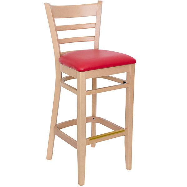 BFM Seating Berkeley Natural Beechwood Ladder Back Barstool with 2" Red Vinyl Seat Best deal ???? BFM Seating Berkeley Natural Beechwood Ladder Back Barstool With 2" Red Vinyl Seat ???? -Lancaster Shop unnamed file 1508