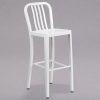 Budget ???? Flash Furniture CH-61200-30-WH-GG 30" White Metal Indoor / Outdoor Bar Height Stool With Vertical Slat Back ????