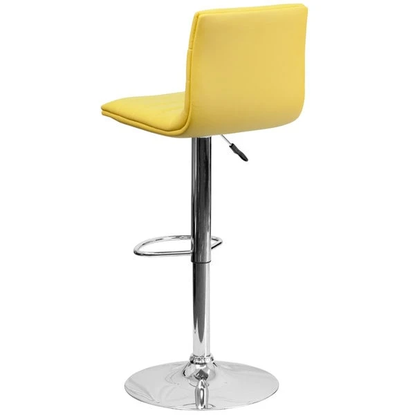 Best Sale ๐งจ Flash Furniture CH-92023-1-YEL-GG Yellow Vinyl Contemporary Adjustable Height Barstool ๐ - Image 2
