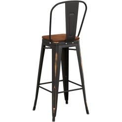 Budget ???? LT&S Alloy Series Lancaster Table & Seating Alloy Series Distressed Copper Metal Indoor Industrial Cafe Bar Height Stool With Vertical Slat Back And Walnut Wood Seat ???? -Lancaster Shop unnamed file 153