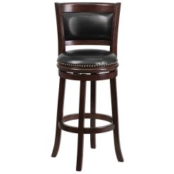 Discount ???? Flash Furniture TA-61029-CA-GG Cappuccino Wood Bar Height Panel Back Stool With Black Leather Seat ???? -Lancaster Shop unnamed file 1530