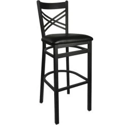 Wholesale 👏 BFM Seating 2130BBLV-SB Akrin Metal Barstool With 2" Black Vinyl Seat 🥰