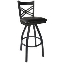 Best reviews of ✔️ BFM Seating 2130SBLV-SB Akrin Metal Barstool With 2" Black Vinyl Swivel Seat ✔️