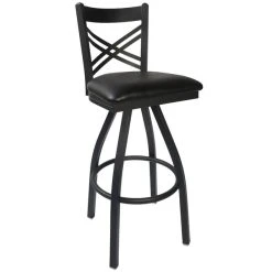 Best reviews of ✔️ BFM Seating 2130SBLV-SB Akrin Metal Barstool With 2" Black Vinyl Swivel Seat ✔️