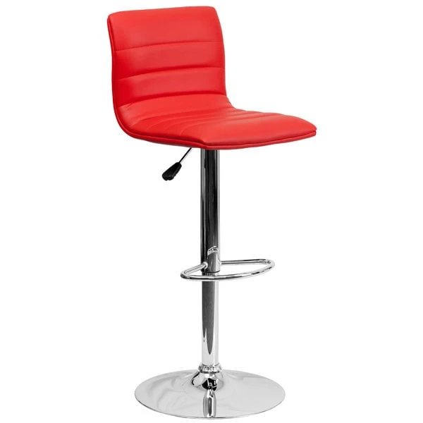 Coupon ๐ฅฐ Flash Furniture CH-92023-1-RED-GG Red Vinyl Contemporary Adjustable Height Barstool ๐