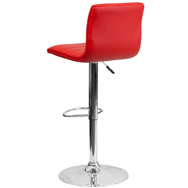 Coupon ๐ฅฐ Flash Furniture CH-92023-1-RED-GG Red Vinyl Contemporary Adjustable Height Barstool ๐ - Image 2