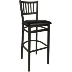 Cheapest 🤩 BFM Seating 2090BBLV-SB Troy Sand Black Steel Bar Height Chair With 2" Black Vinyl Seat 🎁