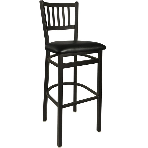 Cheapest ๐คฉ BFM Seating 2090BBLV-SB Troy Sand Black Steel Bar Height Chair With 2" Black Vinyl Seat ๐