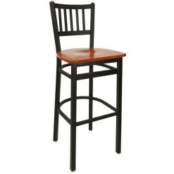 Buy ???? BFM Seating 2090BCHW-SB Troy Sand Black Metal Bar Height Chair With Cherry Seat ⌛