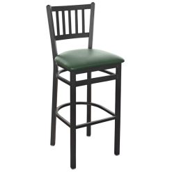 Discount ⌛ BFM Seating 2090BGNV-SB Troy Sand Black Steel Bar Height Chair With 2" Green Vinyl Seat ✔️