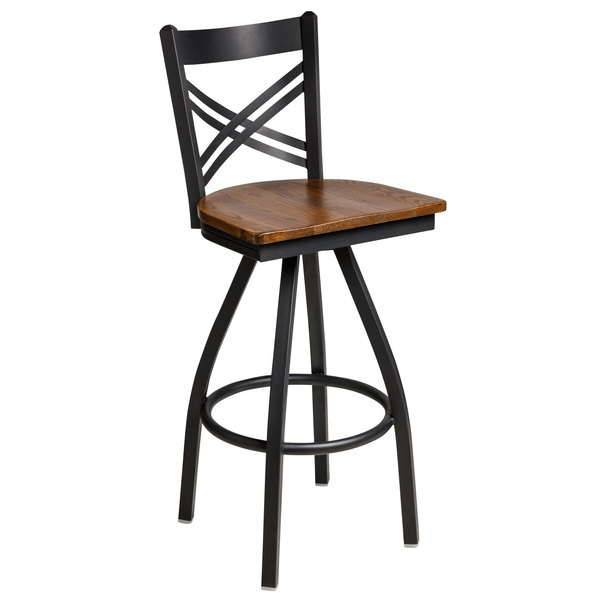 Budget ✔️ BFM Seating 2130SASH-SB Akrin Sand Black Steel Bar Height Swivel Chair With Cross Steel Back And Autumn Ash Wooden Seat ???? 3 Budget ✔️ BFM Seating 2130SASH-SB Akrin Sand Black Steel Bar Height Swivel Chair With Cross Steel Back And Autumn Ash Wooden Seat ????