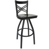 Best deal ???? BFM Seating 2130SBLW-SB Akrin Metal Barstool With Black Wood Swivel Seat ????