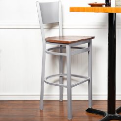 Best deal ???? BFM Seating 2140BASH-SM Axel Silver Mist Steel Bar Height Chair With Autumn Ash Wood Seat ✔️