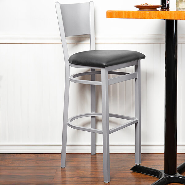 Buy ???? BFM Seating 2140BBLV-SM Axel Silver Mist Steel Bar Height Chair With Black Padded Vinyl Seat ???? 3 Buy ???? BFM Seating 2140BBLV-SM Axel Silver Mist Steel Bar Height Chair With Black Padded Vinyl Seat ????