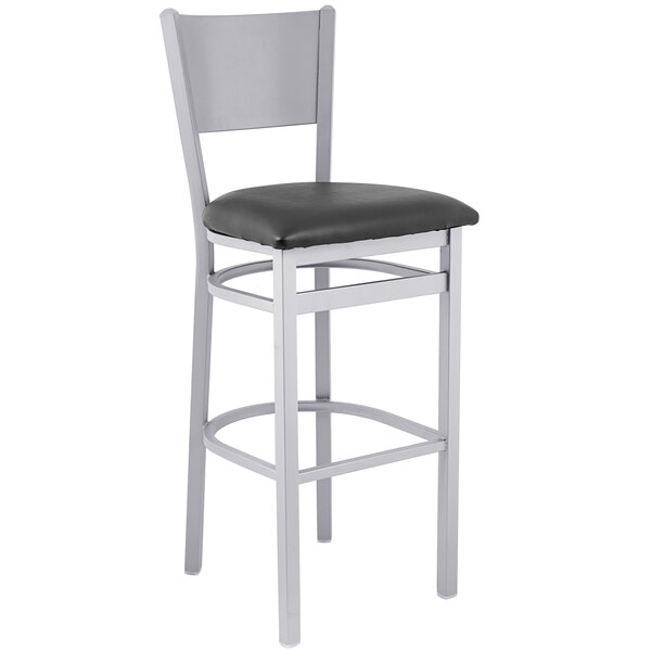 Buy ???? BFM Seating 2140BBLV-SM Axel Silver Mist Steel Bar Height Chair With Black Padded Vinyl Seat ???? 4 Buy ???? BFM Seating 2140BBLV-SM Axel Silver Mist Steel Bar Height Chair With Black Padded Vinyl Seat ???? - Image 2