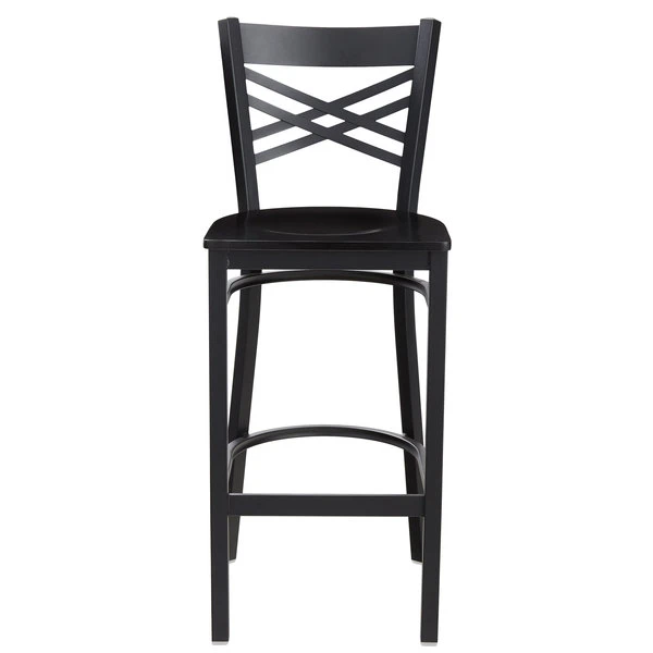 Cheap ๐ฏ Lancaster Table & Seating Cross Back Bar Height Black Chair With Black Wood Seat ๐ - Image 5