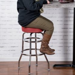 Cheapest ???? Lancaster Table & Seating Crimson Double Ring Barstool With 3 1/2" Thick Seat ????