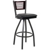 Best deal ???? BFM Seating 2151SBLV-MHSB Espy Sand Black Metal Bar Height Chair With Mahogany Wooden Back And 2" Black Vinyl Swivel Seat ????
