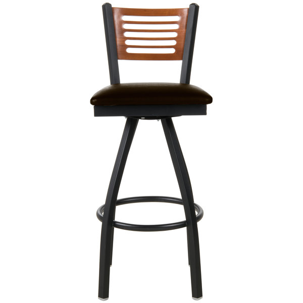 BFM Seating 2151SDBV-CHSB Espy Sand Black Metal Bar Height Chair with Cherry Wooden Back and 2" Dark Brown Vinyl Swivel Seat Flash Sale ???? BFM Seating 2151SDBV-CHSB Espy Sand Black Metal Bar Height Chair With Cherry Wooden Back And 2" Dark Brown Vinyl Swivel Seat ???? -Lancaster Shop unnamed file 1645