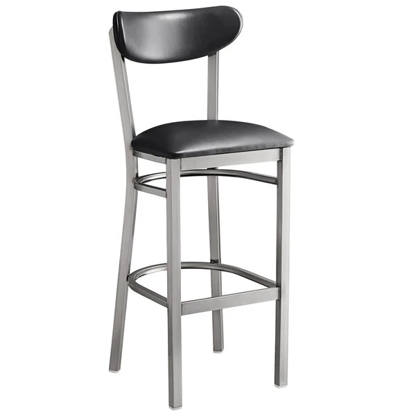 Coupon โ๏ธ LT&S Boomerang Series Lancaster Table & Seating Boomerang Bar Height Clear ๐งฅ Coat Chair With Black Vinyl Seat And Back ๐ - Image 2