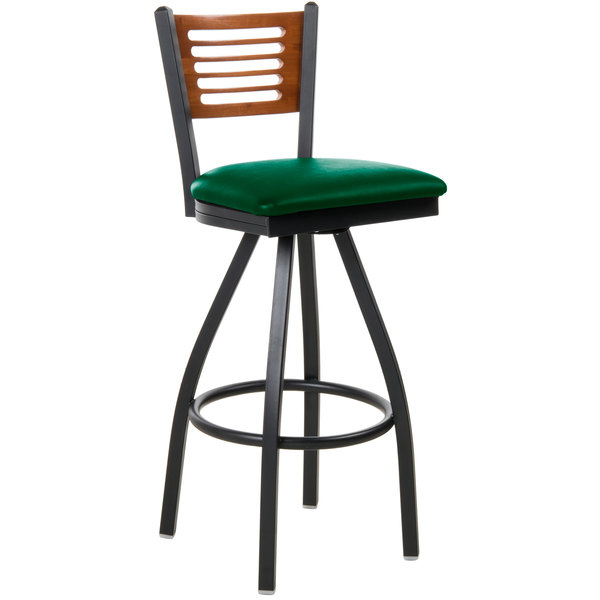 BFM Seating 2151SGNV-CHSB Espy Sand Black Metal Bar Height Chair with Cherry Wooden Back and 2" Green Vinyl Swivel Seat Cheapest ???? BFM Seating 2151SGNV-CHSB Espy Sand Black Metal Bar Height Chair With Cherry Wooden Back And 2" Green Vinyl Swivel Seat ???? -Lancaster Shop unnamed file 1655