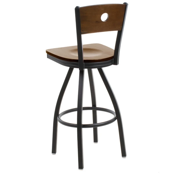 Best reviews of 👏 BFM Seating 2152SWAW-WASB Darby Sand Black Metal Bar Height Chair With Walnut Wooden Back And Swivel Seat ❤️ - Image 2