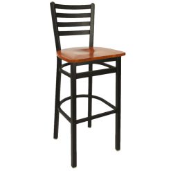 Deals ???? BFM Seating 2160BCHW-SB Lima Metal Ladder Back Barstool With Cherry Wooden Seat ????