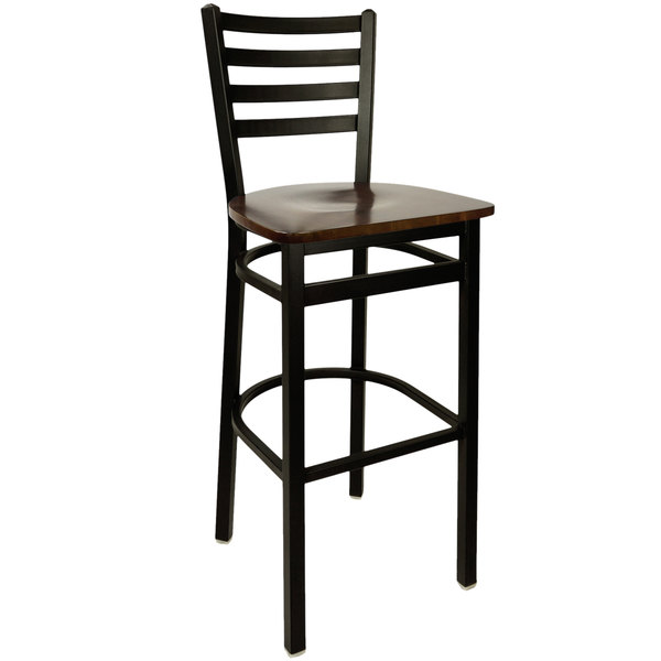 BFM Seating 2160BWAW-SB Lima Metal Ladder Back Barstool with Walnut Wooden Seat Hot Sale ???? BFM Seating 2160BWAW-SB Lima Metal Ladder Back Barstool With Walnut Wooden Seat ???? -Lancaster Shop unnamed file 1742