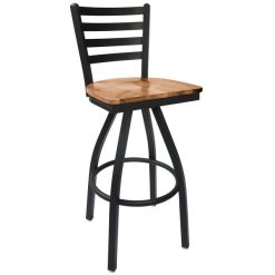 Best deal ???? BFM Seating 2160SASH-SB Lima Sand Black Steel Bar Height Chair With Autumn Ash Wooden Swivel Seat ????