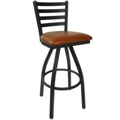 Wholesale ???? BFM Seating 2160SLBV-SB Lima Sand Black Steel Bar Height Chair With 2" Light Brown Vinyl Swivel Seat ????