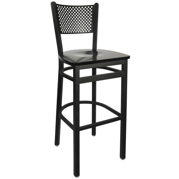 Cheap 🔔 BFM Seating 2161BBLW-SB Polk Sand Black Metal Bar Height Chair 💯