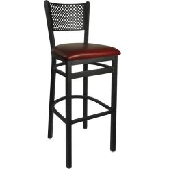 Cheapest 🎉 BFM Seating 2161BBUV-SB Polk Sand Black Steel Bar Height Chair With 2" Burgundy Vinyl Seat 🔔