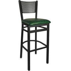 Cheap ???? BFM Seating 2161BGNV-SB Polk Sand Black Steel Bar Height Chair With 2" Green Vinyl Seat ????